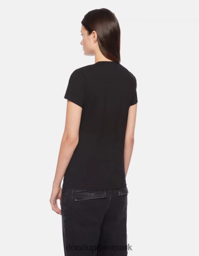 slim fit jersey t-shirt Kvinder 0XD0D0439 sort DONDUP beklædning