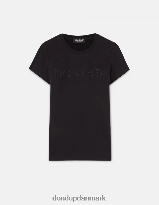 slim fit jersey t-shirt Kvinder 0XD0D0439 sort DONDUP beklædning