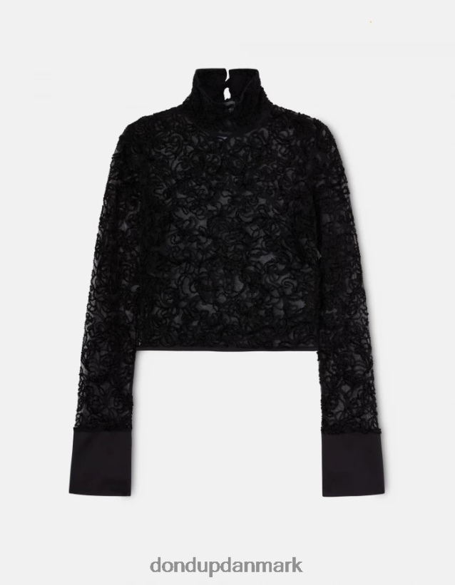 slim fit polo-hals blondetrøje Kvinder 0XD0D0450 sort DONDUP beklædning