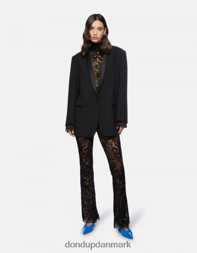 slim fit polo-hals blondetrøje Kvinder 0XD0D0450 sort DONDUP beklædning