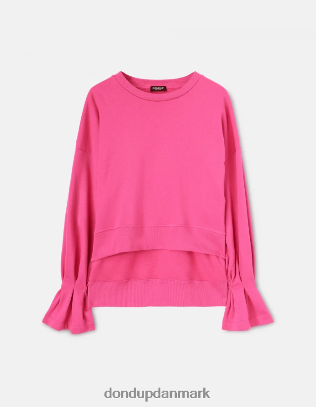 sweatshirt med rund hals i normal pasform Kvinder 0XD0D0427 orkidé DONDUP beklædning