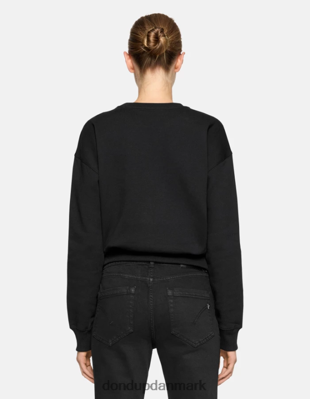 sweatshirt med rund hals i normal pasform Kvinder 0XD0D0428 sort DONDUP beklædning