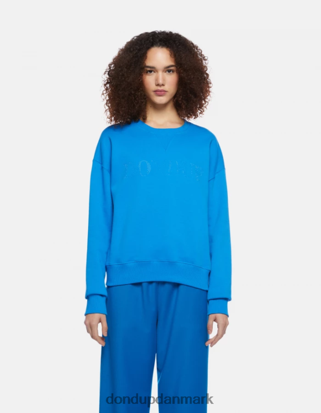 sweatshirt med rund hals i normal pasform Kvinder 0XD0D0429 turkis DONDUP beklædning