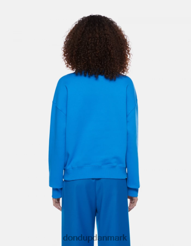 sweatshirt med rund hals i normal pasform Kvinder 0XD0D0429 turkis DONDUP beklædning
