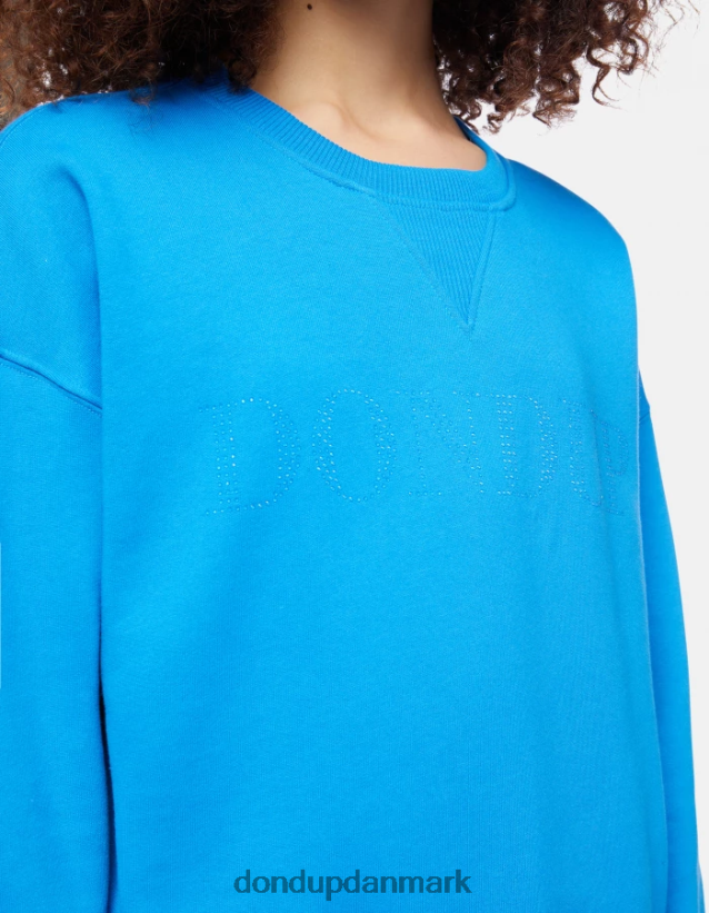 sweatshirt med rund hals i normal pasform Kvinder 0XD0D0429 turkis DONDUP beklædning