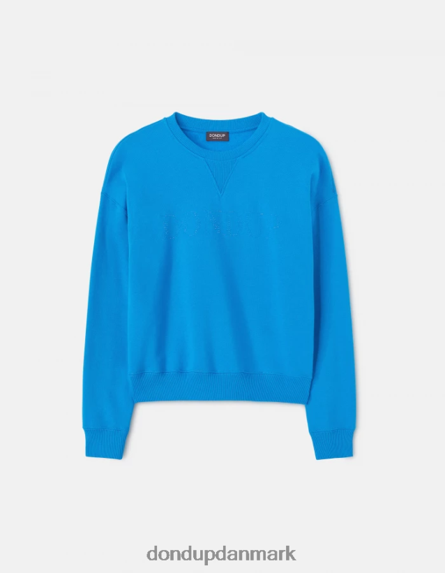 sweatshirt med rund hals i normal pasform Kvinder 0XD0D0429 turkis DONDUP beklædning