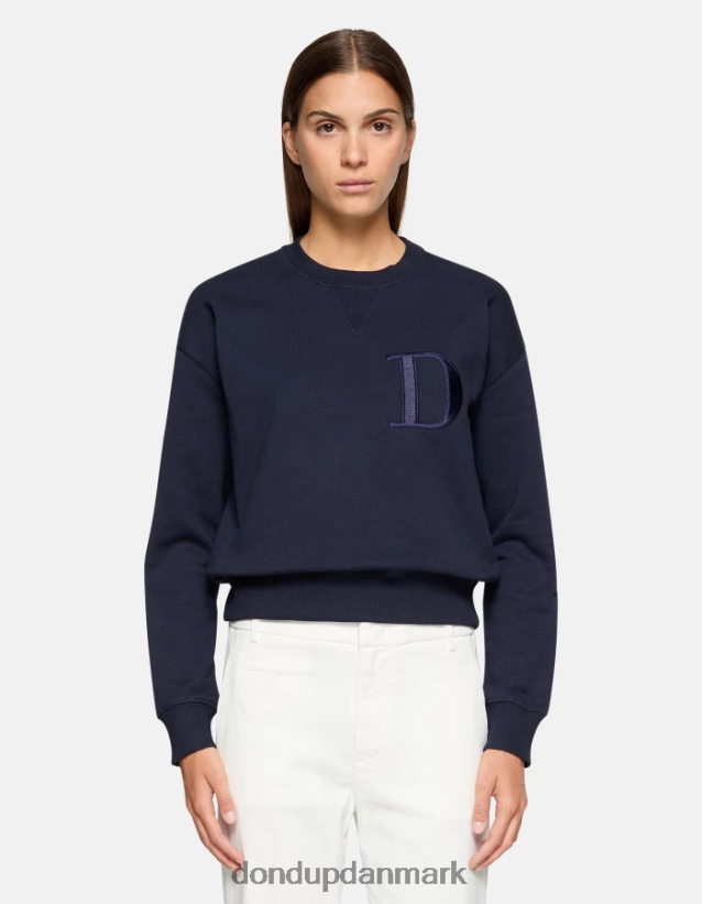 sweatshirt med rund hals i normal pasform Kvinder 0XD0D0433 Marine blå DONDUP beklædning