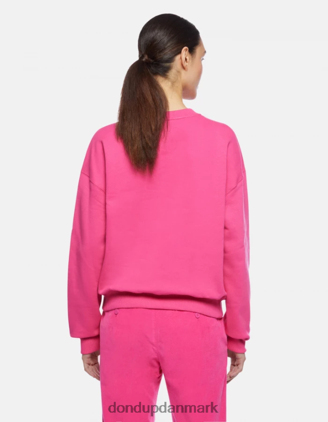 sweatshirt med rund hals i normal pasform Kvinder 0XD0D0434 orkidé DONDUP beklædning