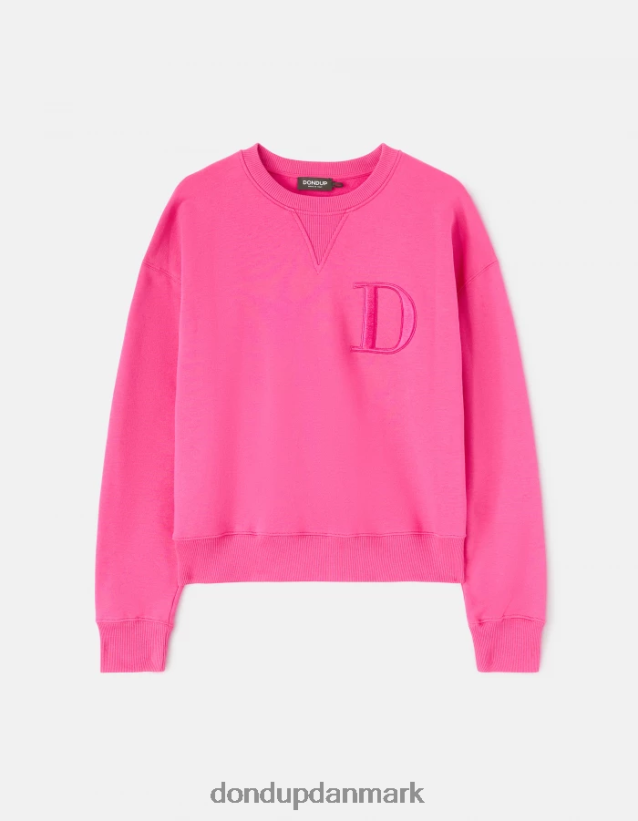 sweatshirt med rund hals i normal pasform Kvinder 0XD0D0434 orkidé DONDUP beklædning