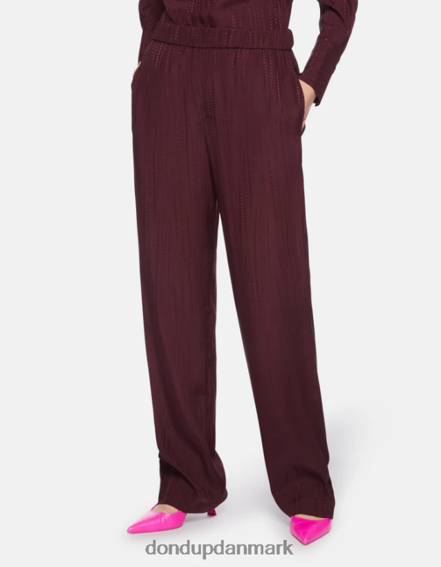 elegante bukser i pyjamasstil i silkeblanding Kvinder 0XD0D0211 prugna DONDUP beklædning