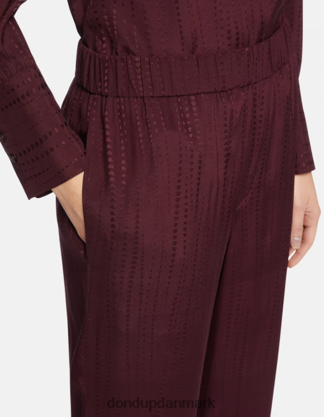 elegante bukser i pyjamasstil i silkeblanding Kvinder 0XD0D0211 prugna DONDUP beklædning