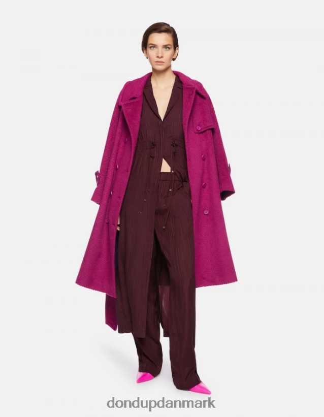 elegante bukser i pyjamasstil i silkeblanding Kvinder 0XD0D0211 prugna DONDUP beklædning