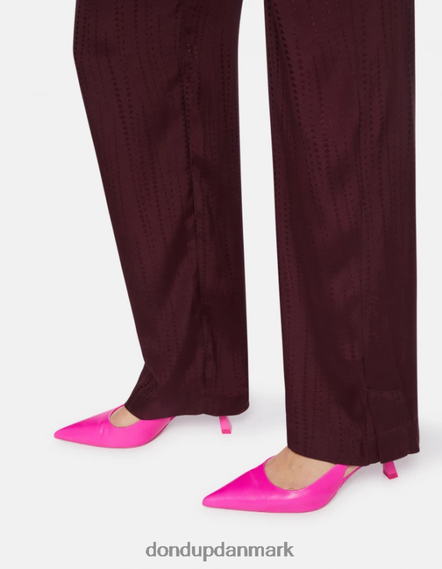 elegante bukser i pyjamasstil i silkeblanding Kvinder 0XD0D0211 prugna DONDUP beklædning