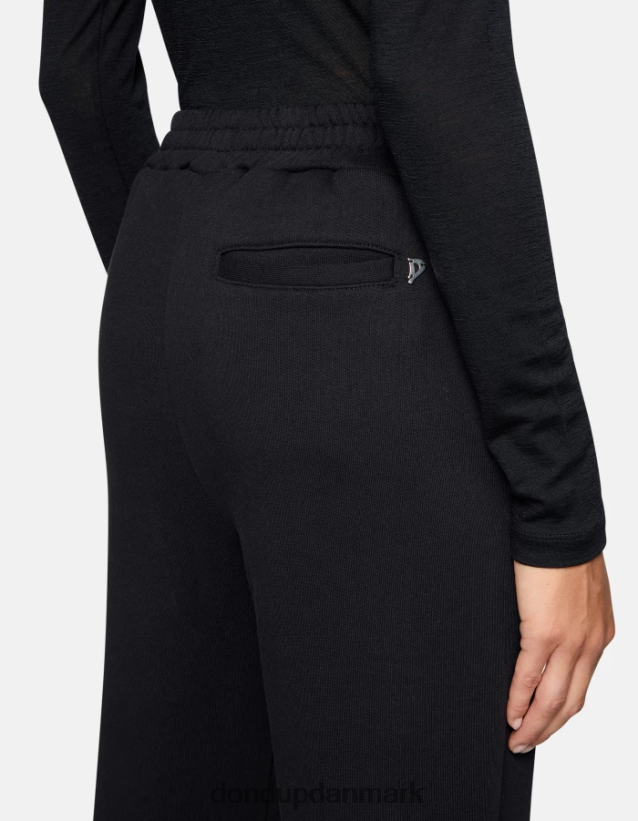 fleecebukser med brede ben Kvinder 0XD0D0186 sort DONDUP beklædning