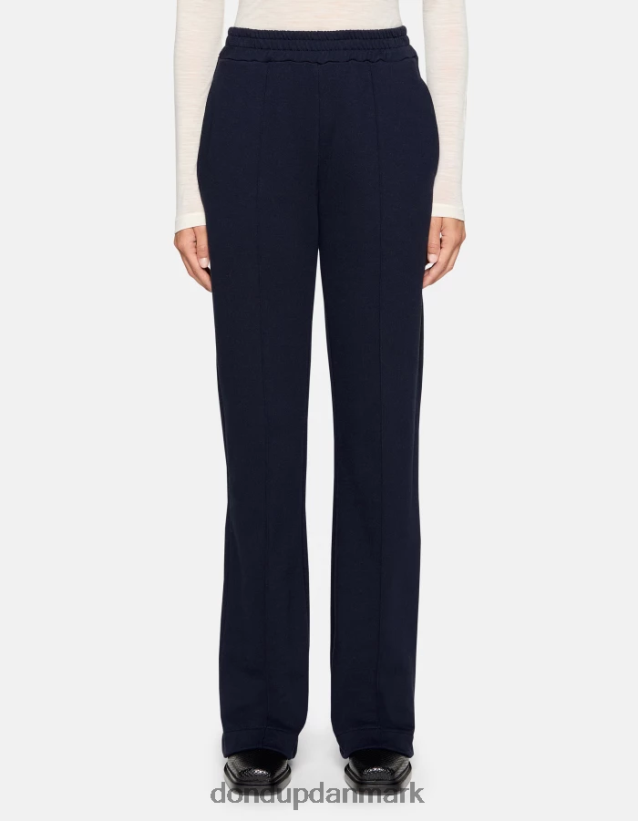 fleecebukser med brede ben Kvinder 0XD0D0189 Marine blå DONDUP beklædning