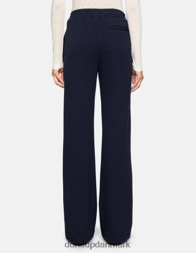 fleecebukser med brede ben Kvinder 0XD0D0189 Marine blå DONDUP beklædning