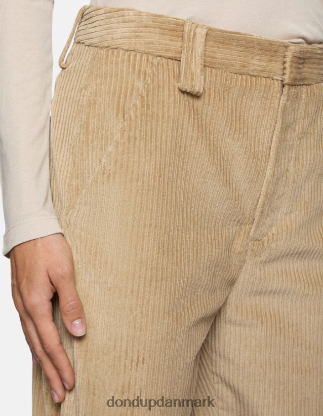 joan fløjlsbukser med brede ben Kvinder 0XD0D0132 lievito DONDUP beklædning