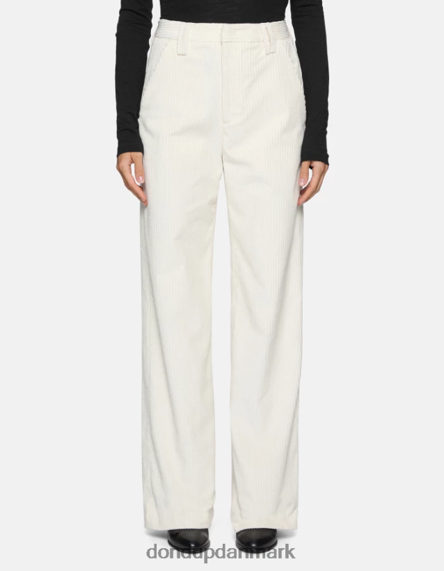 joan fløjlsbukser med brede ben Kvinder 0XD0D0133 alabastro DONDUP beklædning