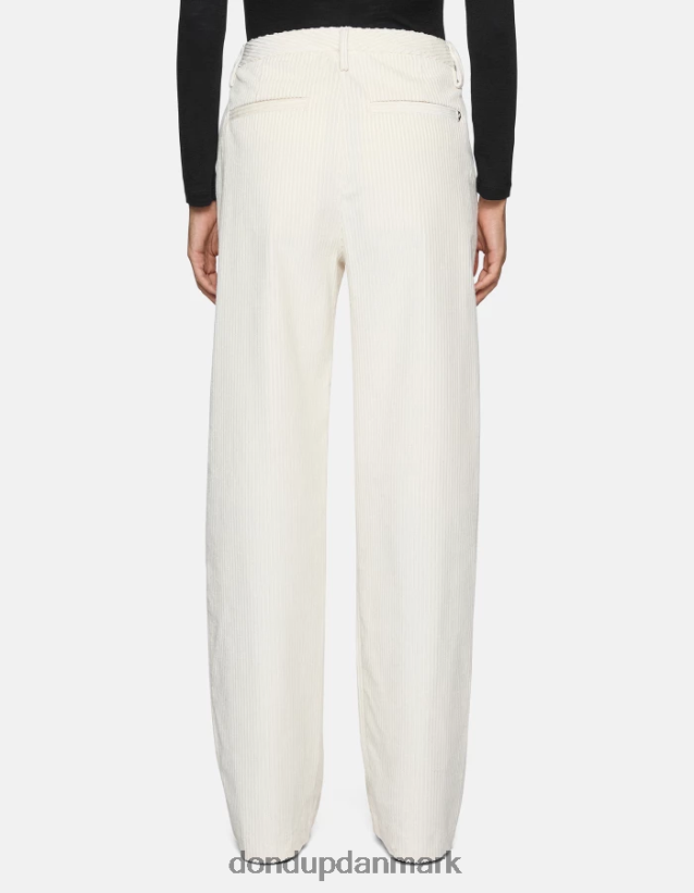 joan fløjlsbukser med brede ben Kvinder 0XD0D0133 alabastro DONDUP beklædning