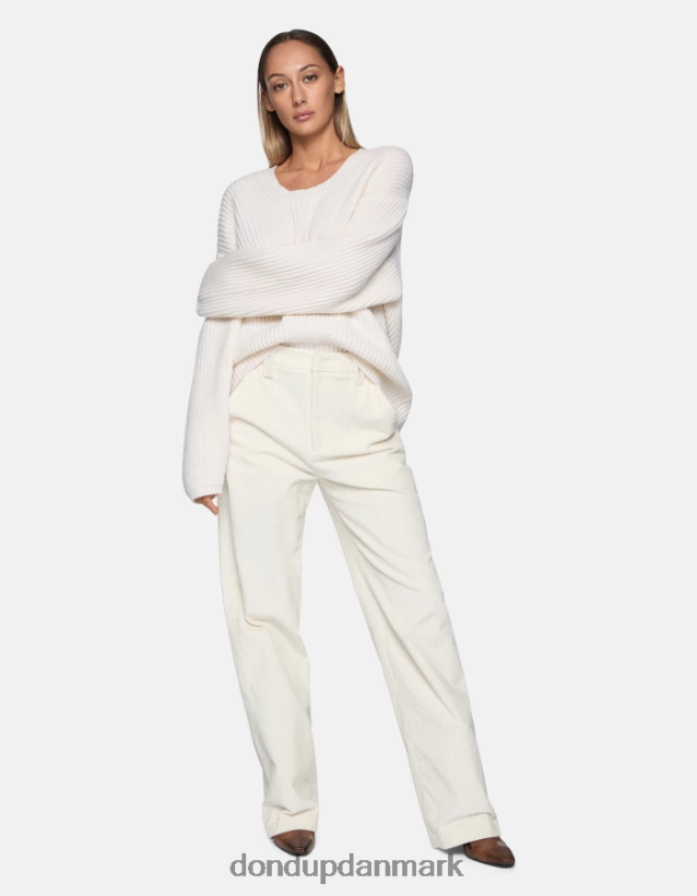 joan fløjlsbukser med brede ben Kvinder 0XD0D0133 alabastro DONDUP beklædning