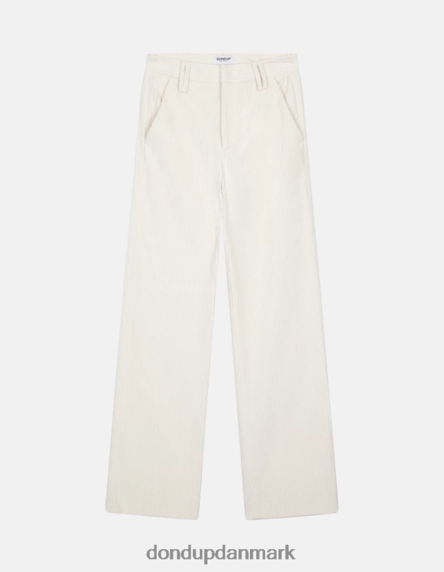 joan fløjlsbukser med brede ben Kvinder 0XD0D0133 alabastro DONDUP beklædning