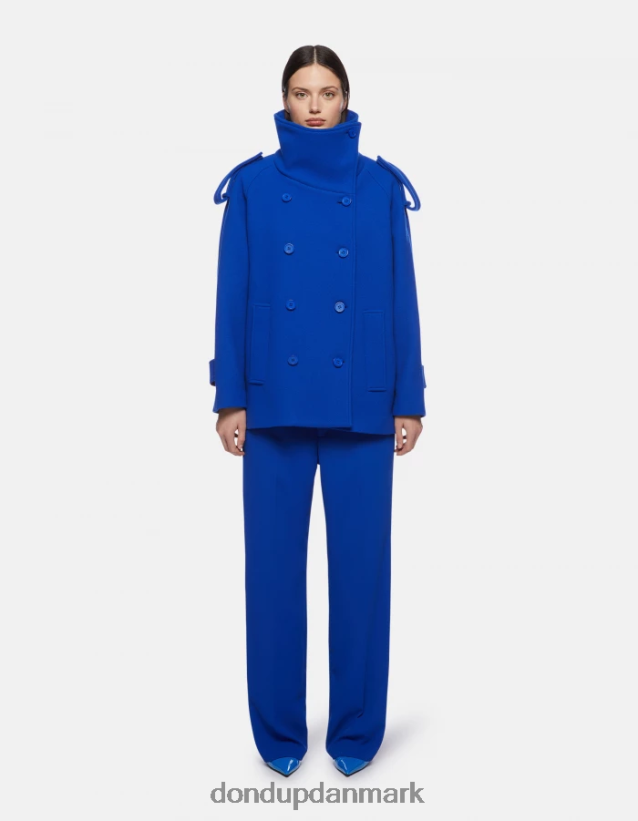 joan gabardinbukser med brede ben Kvinder 0XD0D0147 kongeblå DONDUP beklædning