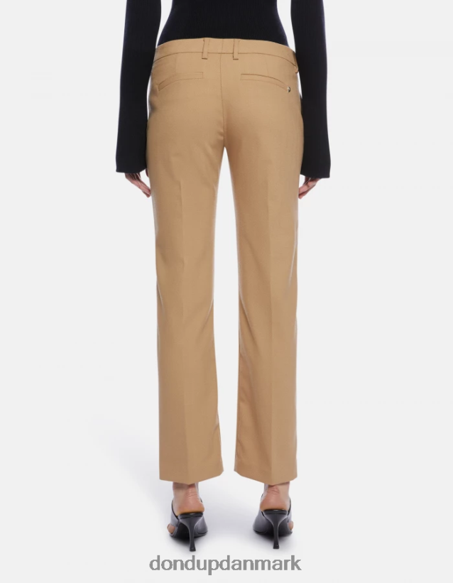 kasya bukser i almindelig pasform i uldblanding Kvinder 0XD0D0182 beige DONDUP beklædning