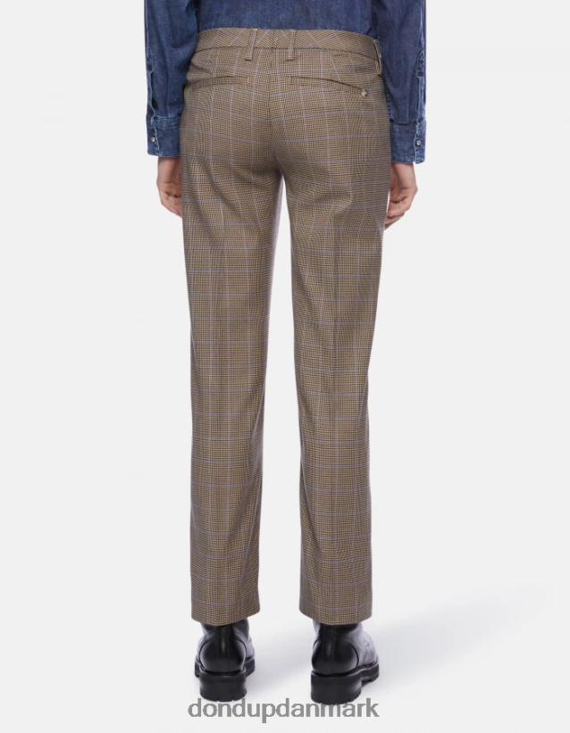 kasya houndstooth-bukser med normal pasform Kvinder 0XD0D0174 blå DONDUP beklædning