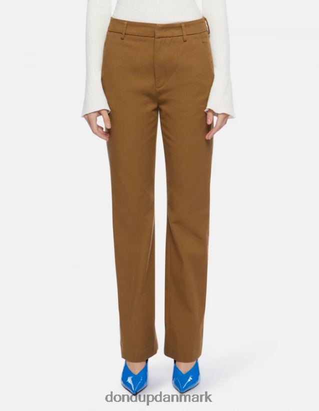 patty bukser i regular fit i bomuld Kvinder 0XD0D0149 kaki DONDUP beklædning