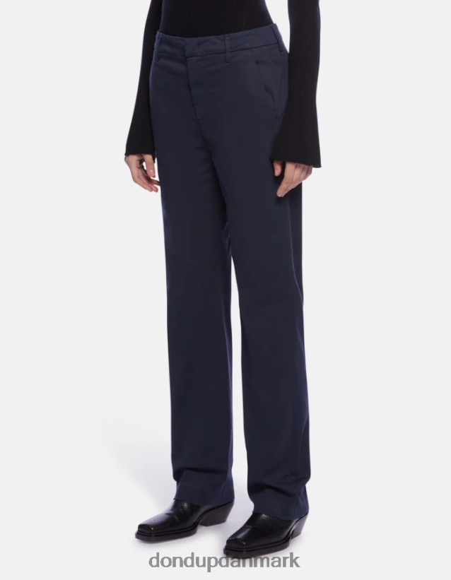 patty normal pasform satin bukser Kvinder 0XD0D0203 Marine blå DONDUP beklædning