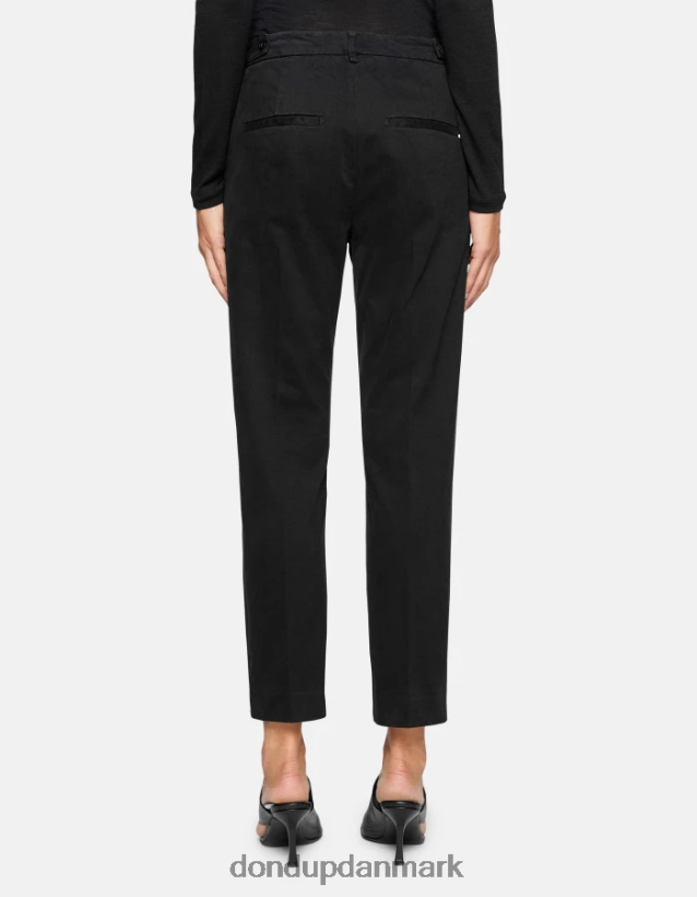 27-tommer bomuldsbukser med ariel-gulerodspasform Kvinder 0XD0D0165 sort DONDUP beklædning