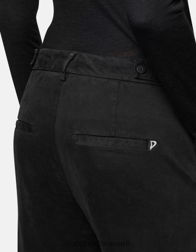 27-tommer bomuldsbukser med ariel-gulerodspasform Kvinder 0XD0D0165 sort DONDUP beklædning