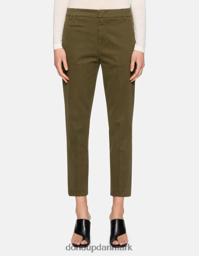 27-tommer bomuldsbukser med ariel-gulerodspasform Kvinder 0XD0D0167 militærgrøn DONDUP beklædning