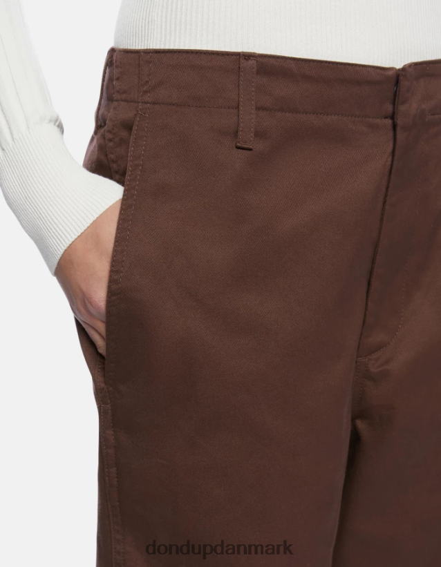 janis bukser i bomuld i gulerod Kvinder 0XD0D0159 Brun DONDUP beklædning