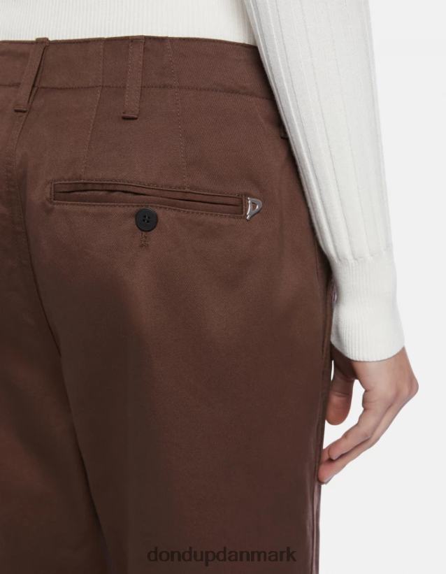janis bukser i bomuld i gulerod Kvinder 0XD0D0159 Brun DONDUP beklædning
