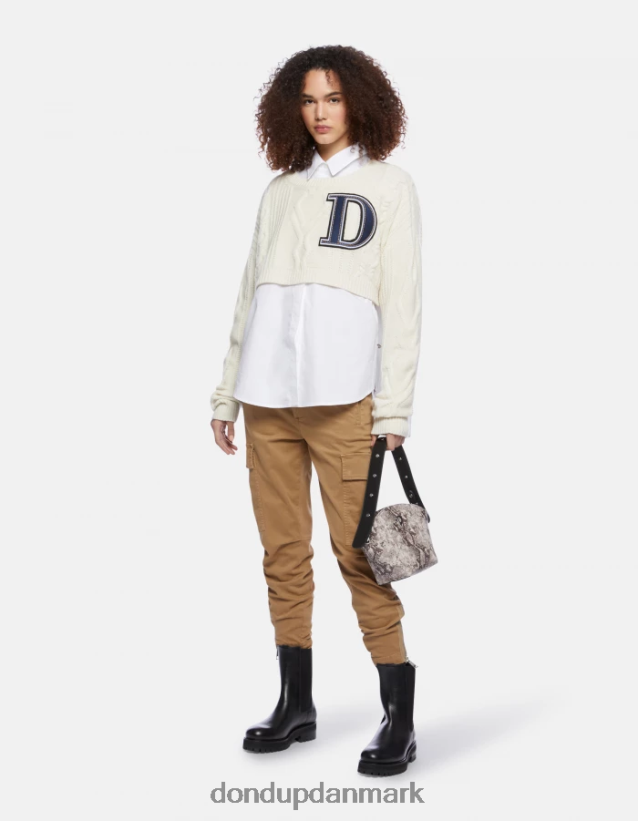 eve cargo-bukser i bomuld Kvinder 0XD0D0162 sand DONDUP beklædning