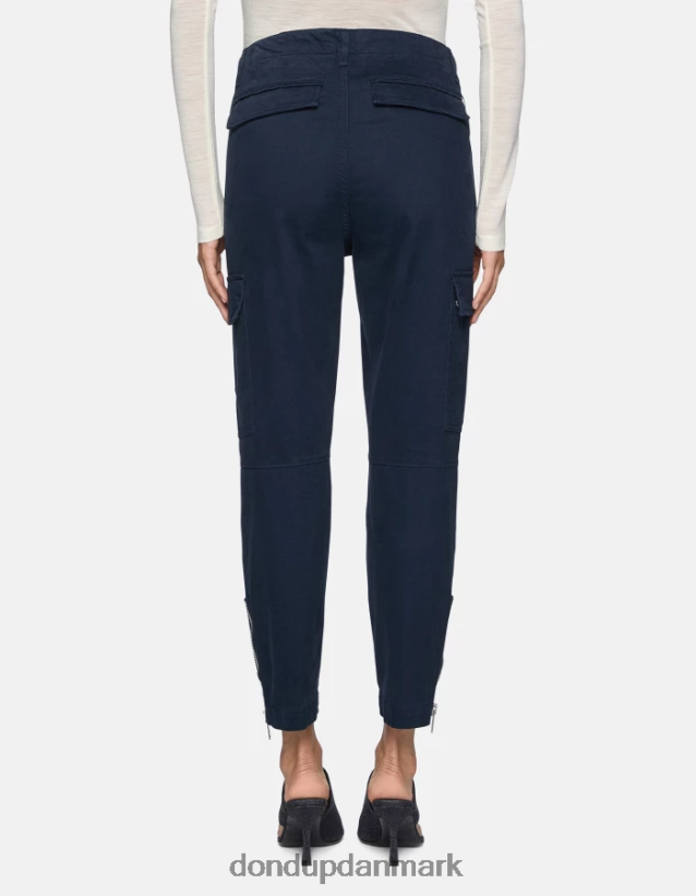 eve cargo-bukser i bomuld Kvinder 0XD0D0164 Marine blå DONDUP beklædning
