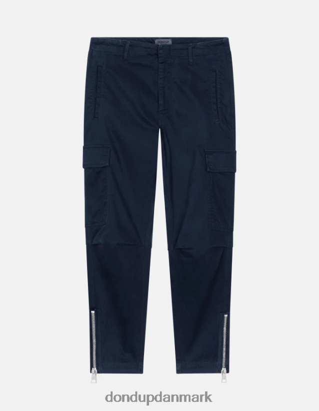 eve cargo-bukser i bomuld Kvinder 0XD0D0164 Marine blå DONDUP beklædning