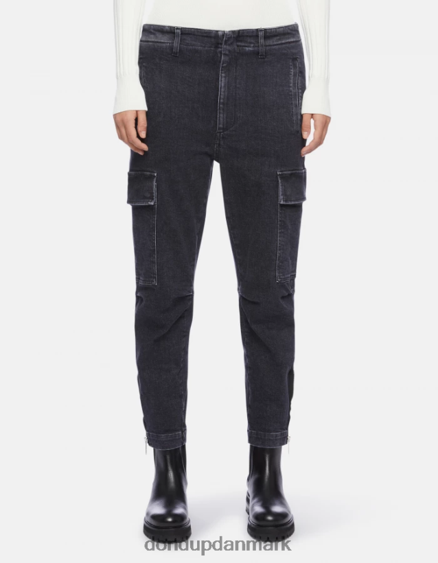 eve stretch denim cargo bukser Kvinder 0XD0D0160 sort DONDUP beklædning
