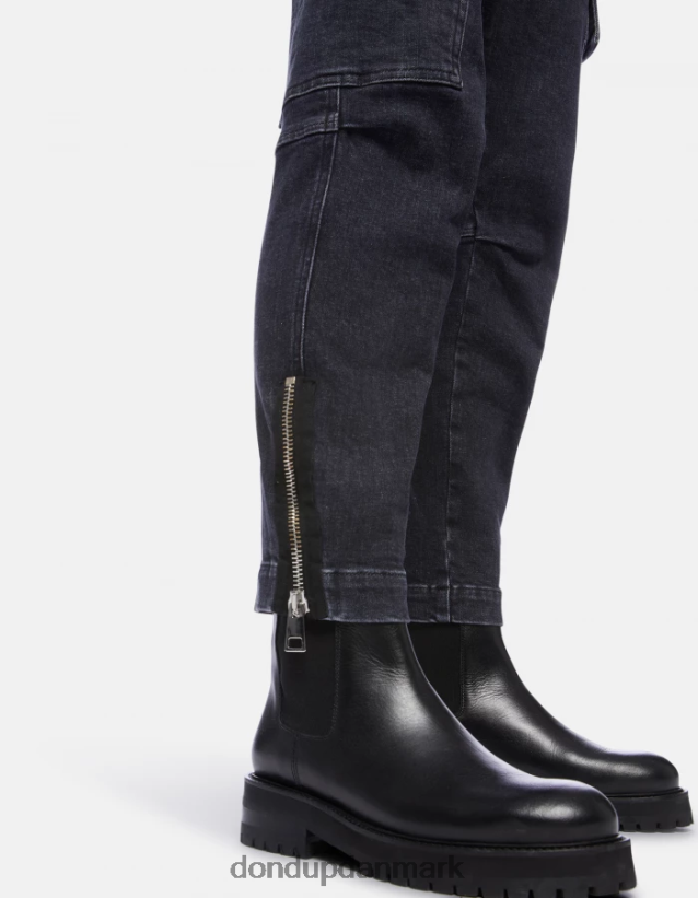 eve stretch denim cargo bukser Kvinder 0XD0D0160 sort DONDUP beklædning