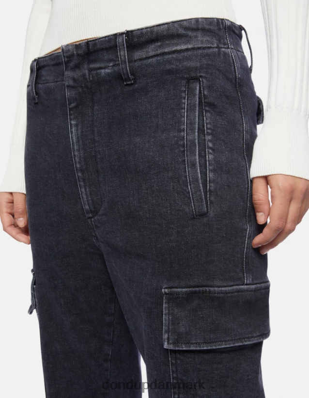 eve stretch denim cargo bukser Kvinder 0XD0D0160 sort DONDUP beklædning