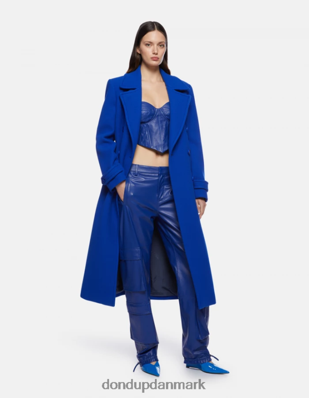 tori løs pasform nappa læderbukser Kvinder 0XD0D0197 kongeblå DONDUP beklædning