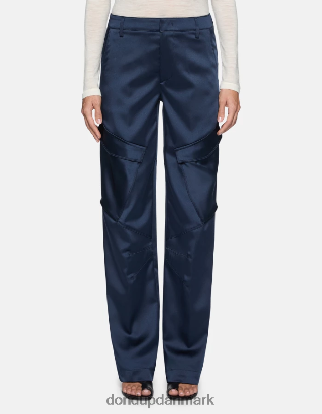 camila satinbukser med løs pasform Kvinder 0XD0D0199 blå DONDUP beklædning