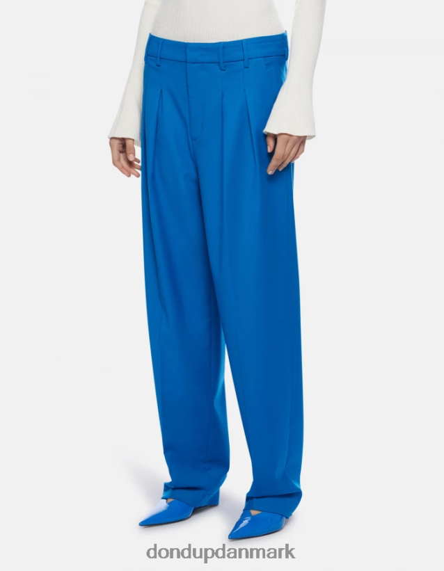 daly flannelbukser med løs pasform Kvinder 0XD0D0194 turkis DONDUP beklædning