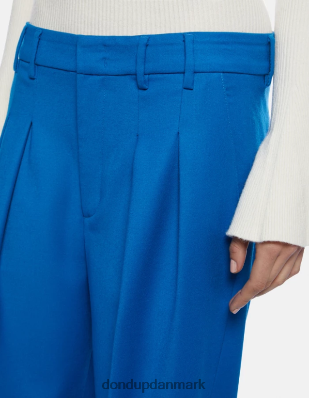 daly flannelbukser med løs pasform Kvinder 0XD0D0194 turkis DONDUP beklædning