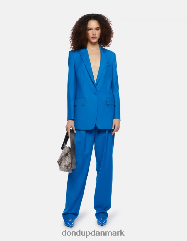 daly flannelbukser med løs pasform Kvinder 0XD0D0194 turkis DONDUP beklædning