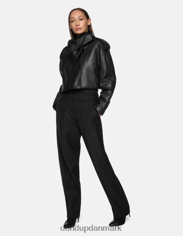 daly flannelbukser med løs pasform Kvinder 0XD0D0195 sort DONDUP beklædning