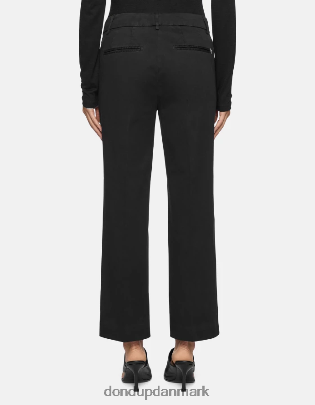 meli cropped satinbukser med løs pasform Kvinder 0XD0D0225 sort DONDUP beklædning