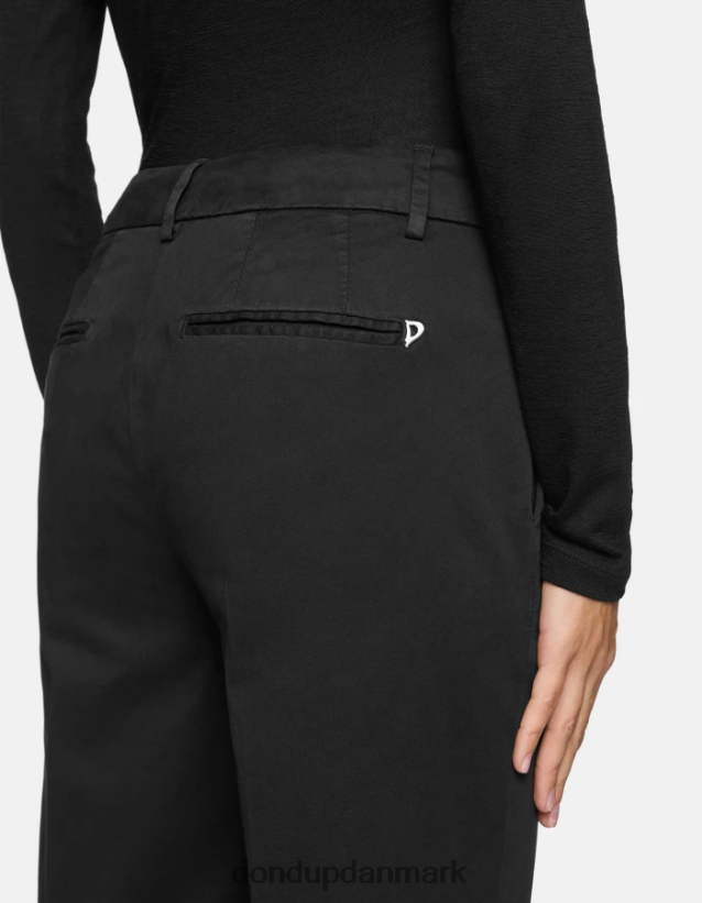 meli cropped satinbukser med løs pasform Kvinder 0XD0D0225 sort DONDUP beklædning