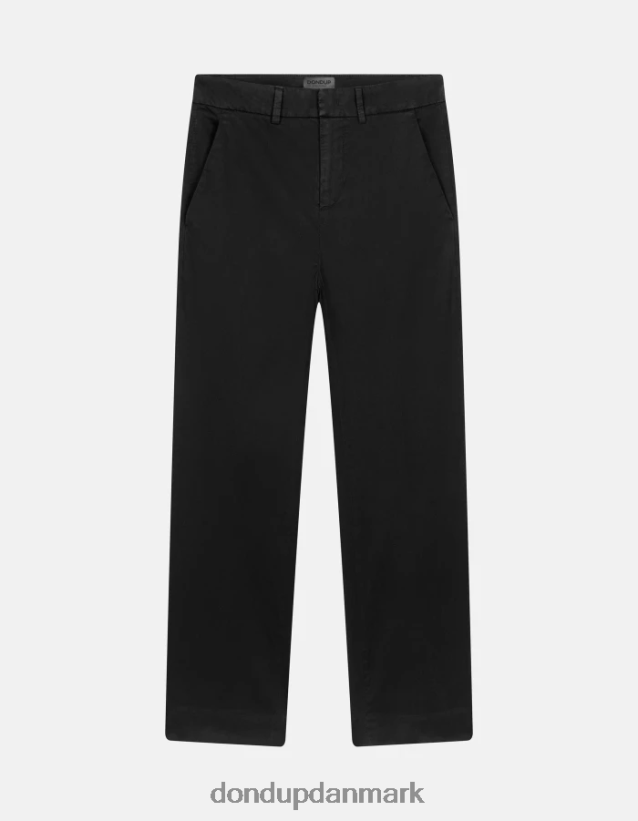 meli cropped satinbukser med løs pasform Kvinder 0XD0D0225 sort DONDUP beklædning